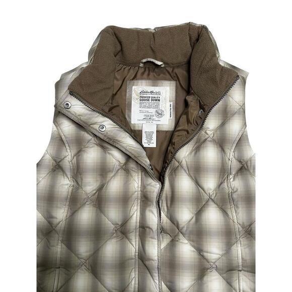 Eddie Bauer Women’s EB700 Fill Plaid Puffer Vest - Goose Down Fill Neutral - XL‎ - Picture 4 of 10